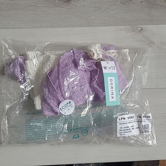 DORINA Lana 2 Piece Light Padded All Lace bralettes M Purple/Ivory NWT in pkg - Picture 8 of 10
